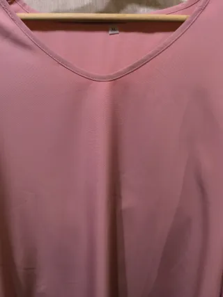 Blusa rosa manga obispo lunares