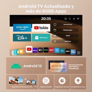 Proyector TopTro 1080p Blanco