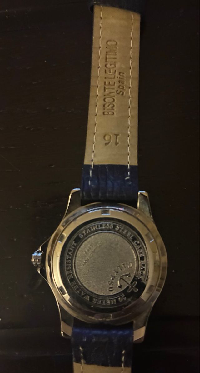 Reloj Calypso Plateado Correa Cuero Nuevo