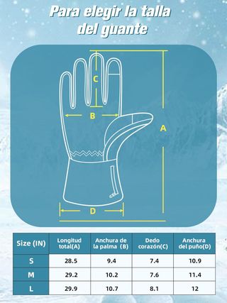 Guantes Calefactables L Unisex Negros