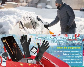 Guantes Calefactables L Unisex Negros