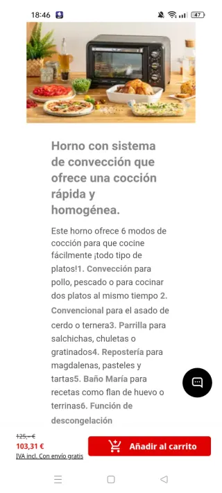 Horno sobremesa Moulinex 19L Convección.