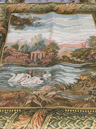 Tapiz decorativo paisaje cisnes