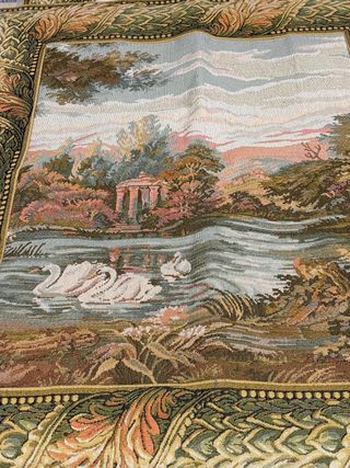 Tapiz decorativo paisaje cisnes