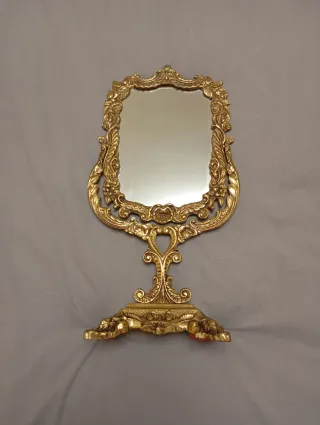 Espejo de tocador de bronce