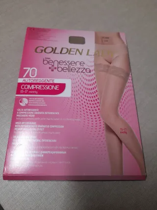 Medias Golden Lady Compresión Beige Talla Única