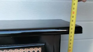 Cubre radiador madera vintage ratán negro