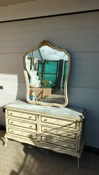 Mueble recibidor vintage consola espejo