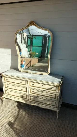 Mueble recibidor vintage consola espejo