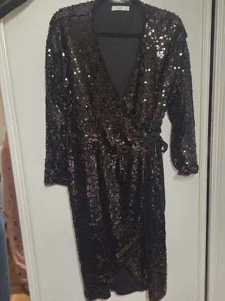 Vestido Mango lentejuelas midi