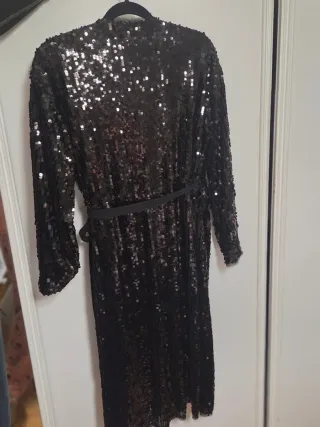 Vestido Mango lentejuelas midi