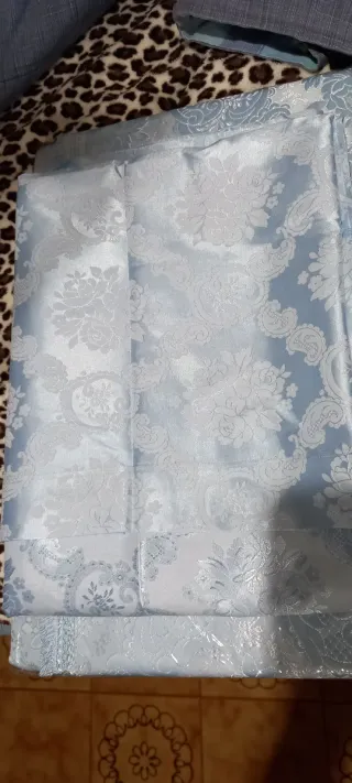 Lenzuolo matrimoniale misto seta azzurro