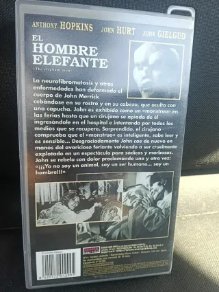 Pelicula El Hombre Elefante VHS - Basada en histor