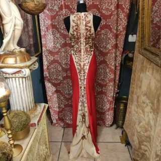 Vestido fiesta Xcite T40 rojo y dorado