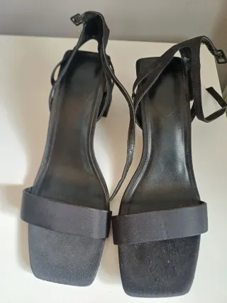 Sandalias tacón negras talla 37