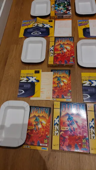 Lote 7 Cajas Sega 32X JAP Doom Golf 36  Metal Head
