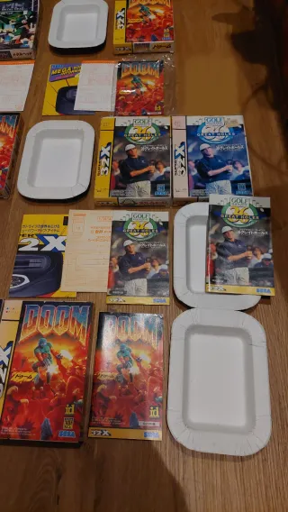 Lote 7 Cajas Sega 32X JAP Doom Golf 36  Metal Head