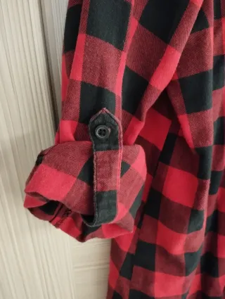 Camicia donna a quadri rossa e nera