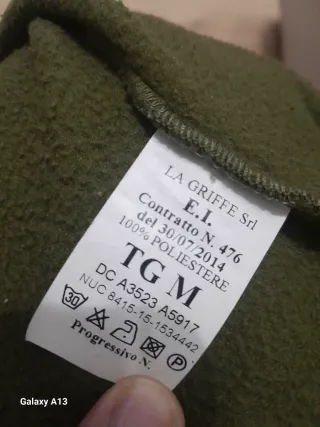 Maglione uomo pile zip militare