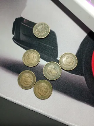 6 Monedas de 1 Peseta Francisco Franco 1947
