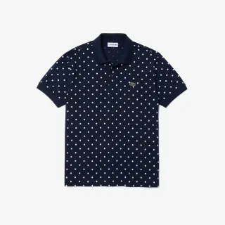 Polo Lacoste azul con lunares blancos Talla M