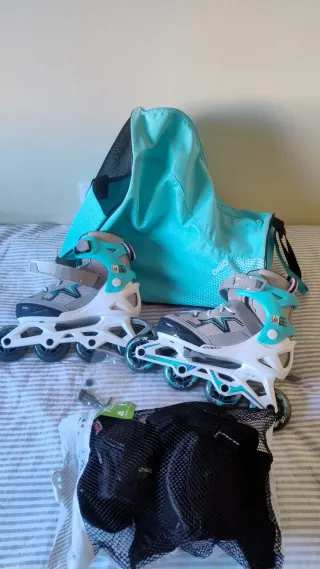 Patines Oxelo Niña + Bolsa + Protecciones