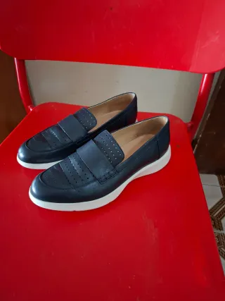 Mocasines Geox de Cuero Azul