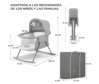 Cuna portátil para bebé de la marca kinderkraft.
