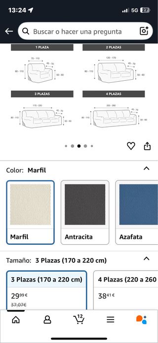 Funda Sofá Elástico 3 Plazas. Ref. 135