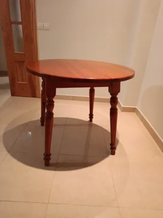 Mesa redonda de madera 90x75cm