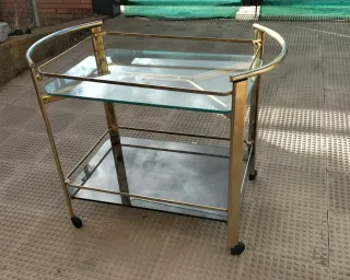 Carrito camarera vintage metal y cristal