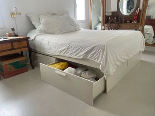 Cama 2x2, canapé, colchón, y cajones almacenaje