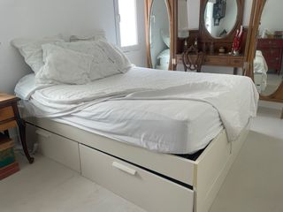 Cama 2x2, canapé, colchón, y cajones almacenaje