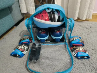 Patines infantiles con mochila y accesorios