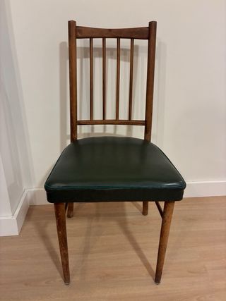 Silla Vintage Madera y Cuero