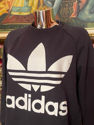 Felpa Adidas nera con logo