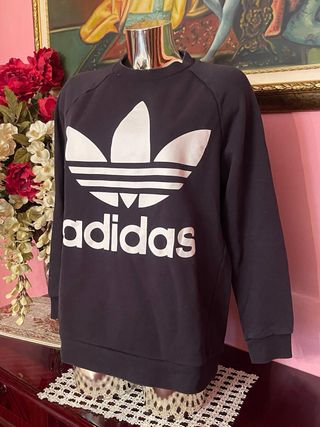 Felpa Adidas nera con logo