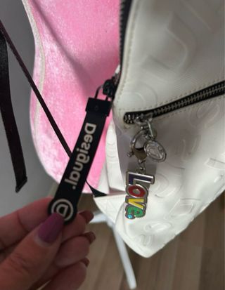 Mochila Desigual Blanca Logo Relieve