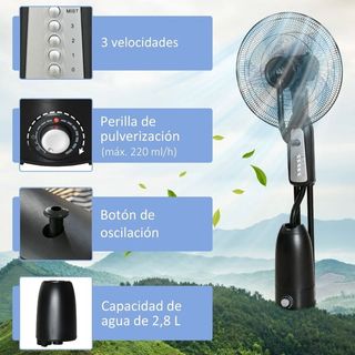Ventilador de Pie con Nebulizador
