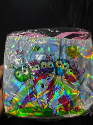 Bolsito infantil con búhos y luna/ unicornios.