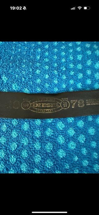 Cinturón Diesel Negro Hebilla Plateada