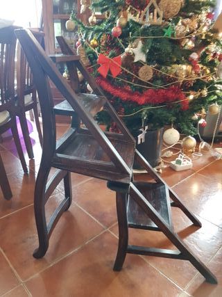 Mueble Silla Escalera Colonial Madera