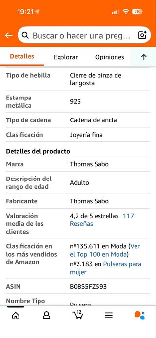 Pulsera Thomas Sabo Azul y Plata