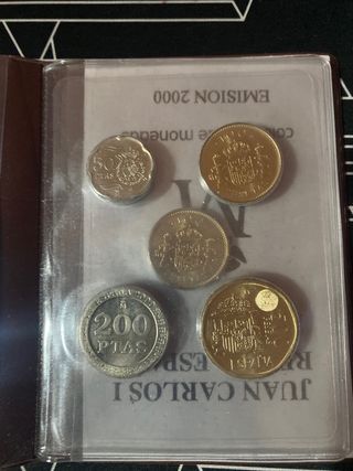 España 2000 cartera monedas Juan Carlos I