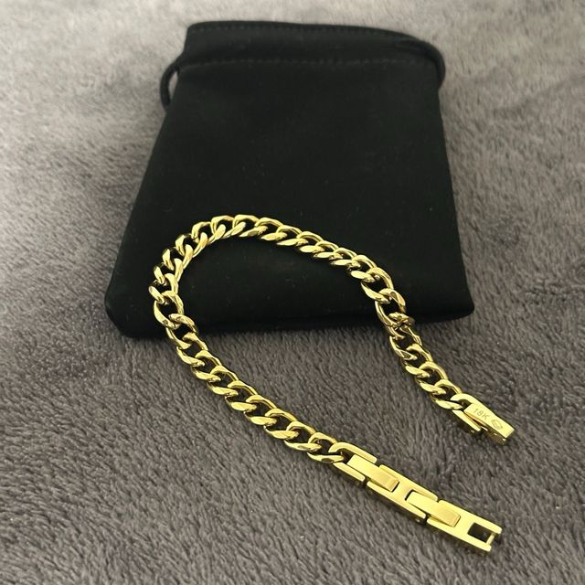 Pulsera Cubana Oro Laminado Hombre