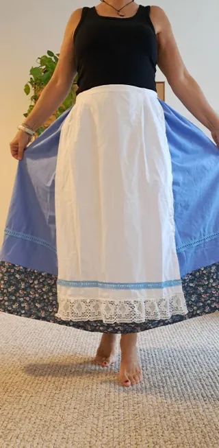 Falda 95cm y delantal casera,regional,aldeana,nesk