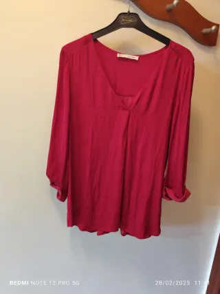 Blusa mujer roja manga larga