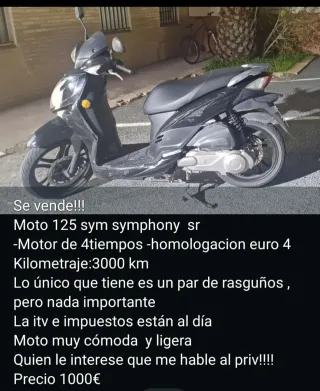 Moto 125cc Negra