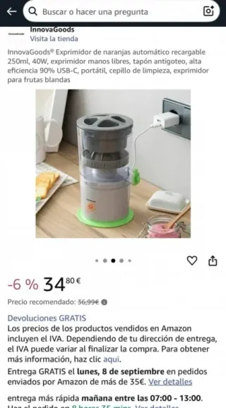 Exprimidor de naranjas automático