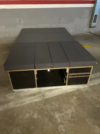 Mueble Camper con Asientos, mesa y cama